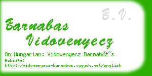 barnabas vidovenyecz business card
